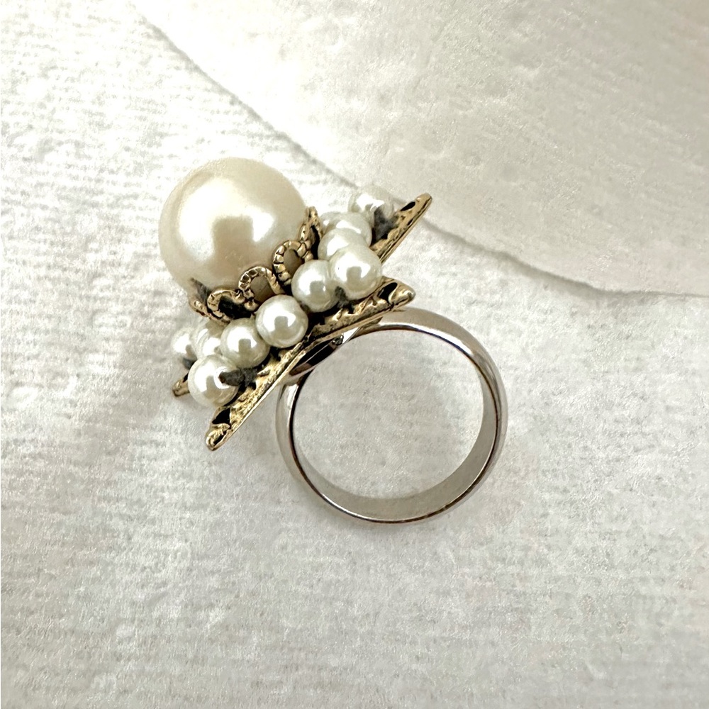 Rada Pearl Star Silver Ring